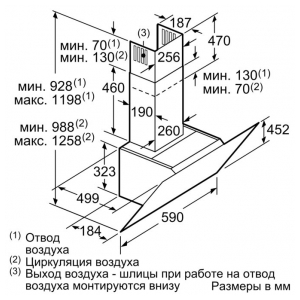 Пристенная вытяжка Bosch DWK67JM60