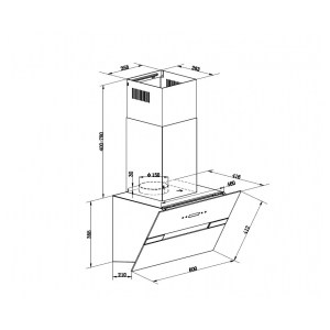 Пристенная вытяжка Maunfeld Mersey 60 Inox Glass Black