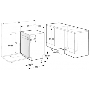 Встраиваемая посудомоечная машина Gorenje GV60ORAB