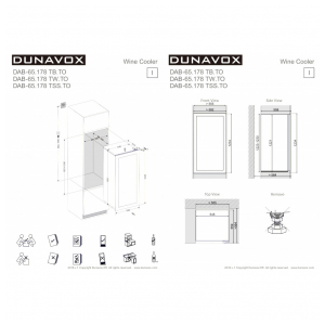 Встраиваемый винный шкаф Dunavox DAB-65.178TW.TO