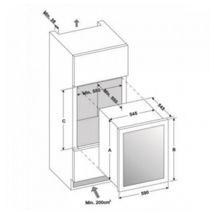 Встраиваемый винный шкаф Dunavox DAB-36.80DW