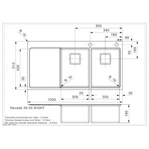 Кухонная мойка Reginox Nevada L30x30 Right