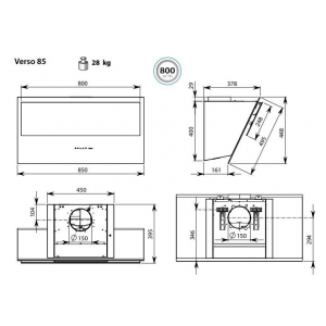 Наклонная вытяжка Falmec VERSO 85 WHITE