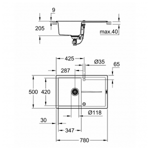 Кухонная мойка Grohe K400 31639AP0