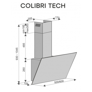 Пристенная вытяжка Konigin Colibri Tech Ivory 50