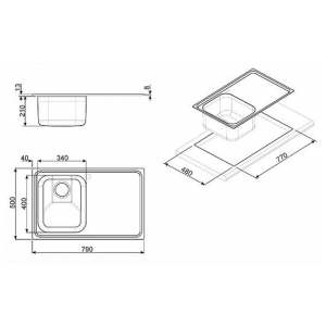 Кухонная мойка Smeg SP791S-2