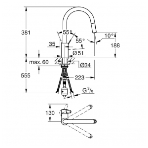 Смеситель Grohe Eurosmart Cosmopolitan 31481001