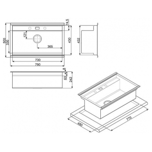 Кухонная мойка Smeg VQMX79N2