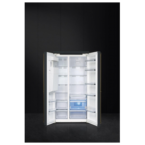 Отдельностоящий Side-by-Side холодильник Smeg SBS8004AO