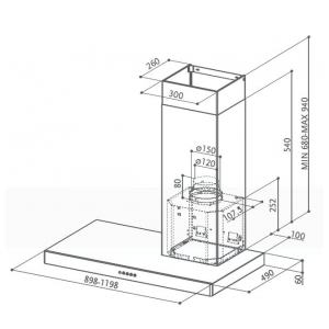 Пристенная вытяжка Faber STILO SX/SP A120