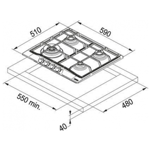 Газовая варочная панель Franke FHTL 604 3G TC OA C
