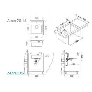 Кухонная мойка Alveus GRANITAL ATROX 20 CARBON