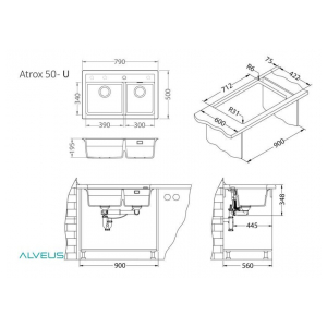 Кухонная мойка Alveus GRANITAL ATROX 50 ARCTIC