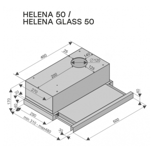 Встраиваемая вытяжка Konigin Helena Black 50