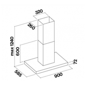 Островная вытяжка Falmec BLADE ISOLA GLASS BLACK 90