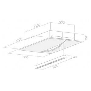 Потолочная вытяжка Elica EMPTY SKY WH/A/120