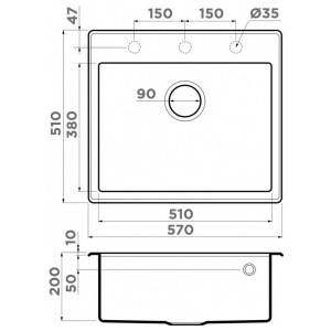 Кухонная мойка Omoikiri TEDORI 57 WH