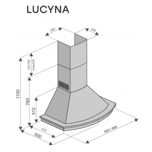 Классическая вытяжка Konigin Lucyna 1000 Ivory 90