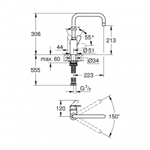 Смеситель Grohe Eurodisc Cosmopolitan Cosmo 32259003