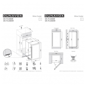 Встраиваемый винный шкаф Dunavox DX-74.230DW