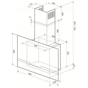 Пристенная вытяжка Krona Domenika 600 blackboard S