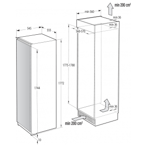 Встраиваемый однокамерный холодильник Gorenje+ GDR5182A1