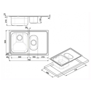 Кухонная мойка Smeg SP7915DN