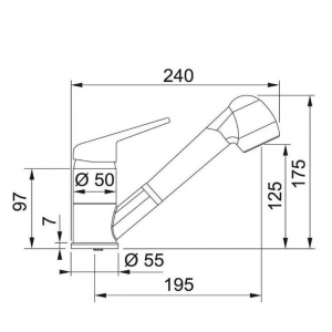 Смеситель Franke NOVARA PLUS, графит, с выдв.шлангом (115.0470.674)