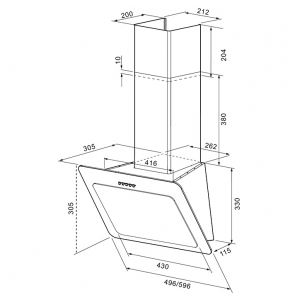 Пристенная вытяжка Krona Liva 500 black S