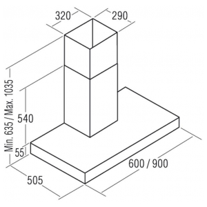 Пристенная вытяжка Exiteq SIBOX 100-6 inox