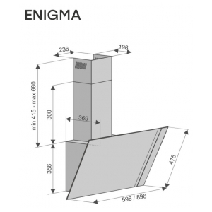 Пристенная вытяжка Konigin Enigma Black 90