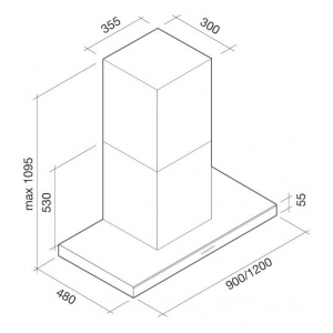 Пристенная вытяжка Falmec LUMINA NRS WALL IX+WH 120