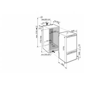 Встраиваемый двухкамерный холодильник Liebherr ICBP 3266