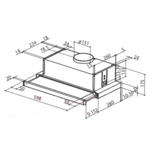 Встраиваемая вытяжка Faber FLEXA BK/GL A60