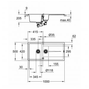 Кухонная мойка Grohe K400 31642AT0