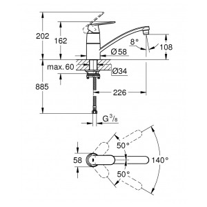 Смеситель Grohe Eurosmart Cosmopolitan 31170000