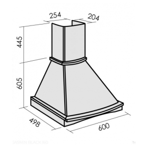 Пристенная вытяжка MBS JASMIN BLACK 160