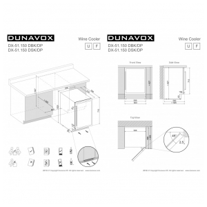 Встраиваемый винный шкаф Dunavox DX-51.150DBK/DP