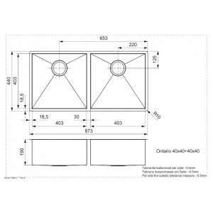 Кухонная мойка Reginox Ontario L 40x40+40x40