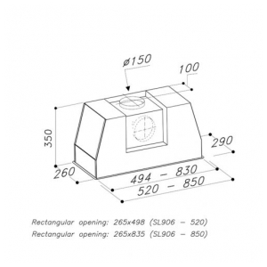 Встраиваемая вытяжка Sirius SL906 L 85