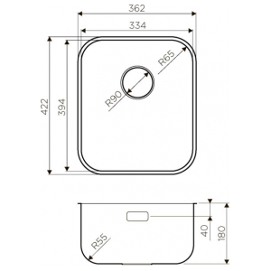 Кухонная мойка Omoikiri Omi 36-U-IN нерж.сталь/нержавеющая сталь