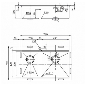 Кухонная мойка Zorg ZM R-5278-R