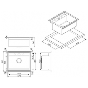 Кухонная мойка Smeg VQMX60N2