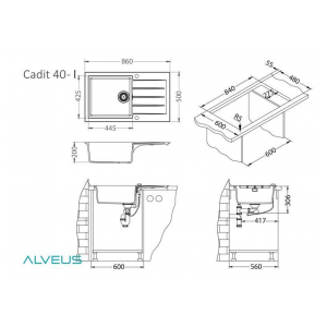 Кухонная мойка Alveus GRANITAL CADIT 40 ARCTIC