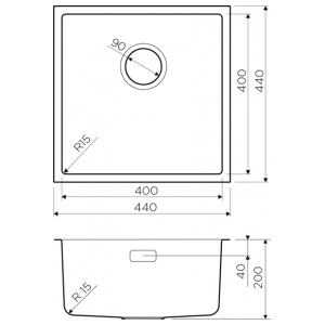 Кухонная мойка Omoikiri Tadzava 44-U-IN Quadro