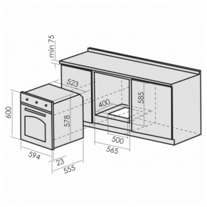 Газовый духовой шкаф MBS DG-607BL