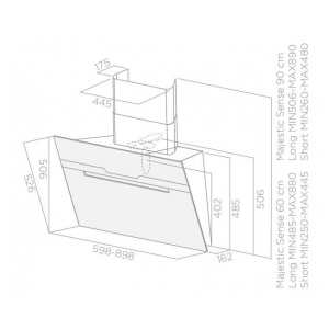 Наклонная вытяжка Elica MAJESTIC SENSE BL/F/60