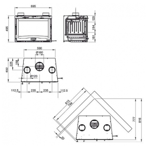 Дровяная печь La Nordica Inserto 70 Ventilato H49