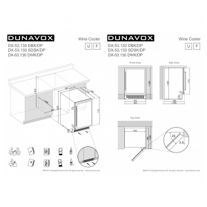 Встраиваемый винный шкаф Dunavox DX-53.130DBK/DP