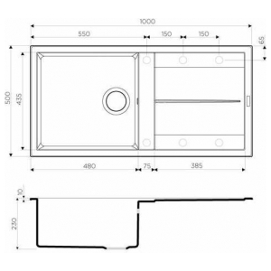 Кухонная мойка Omoikiri Sumi 100-BL Tetogranit/черный